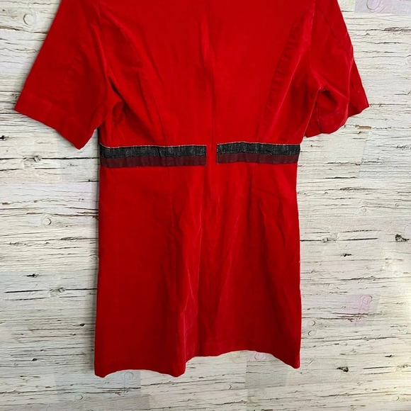 25. Noa noa corduroy  red dress size small - Picture 6 of 8